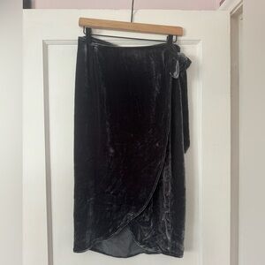 Reformation Velvet Wrap skirt